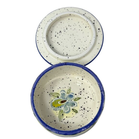 Julie Ueland Enesco Ceramic Trinket Boxes Floral Butterfly Set Vintage 1999 - Picture 12 of 16